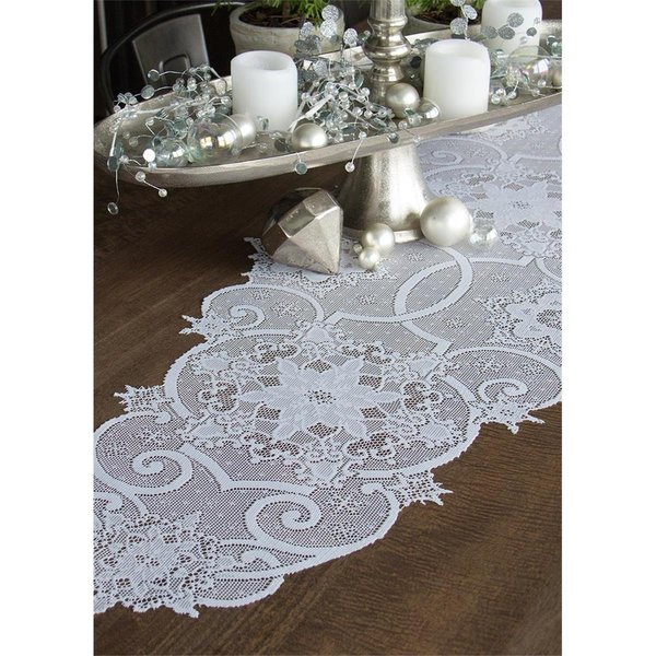 Heritage Lace 19 x 46 in. Snowflake Table Runner SW-1946W